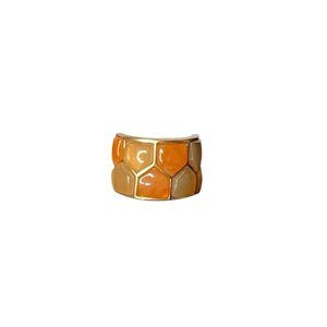 Lia Sophia Honeycomb Fall Color Ring Size 7 Antique Gold Chunky NWT